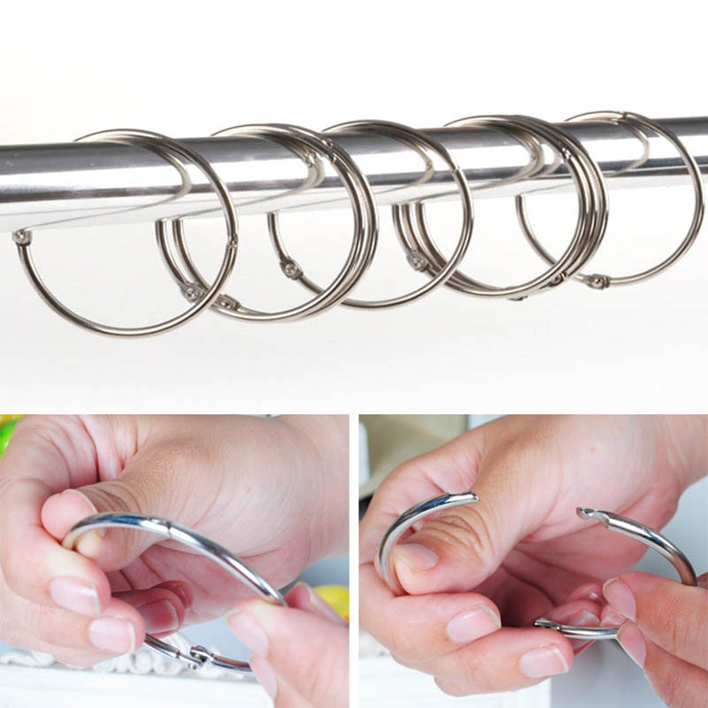 Anneaux De Rideau De Douche - CUNEARY - Lot De 24 - Métal Antirouille - Argent - Style 1 - Maison