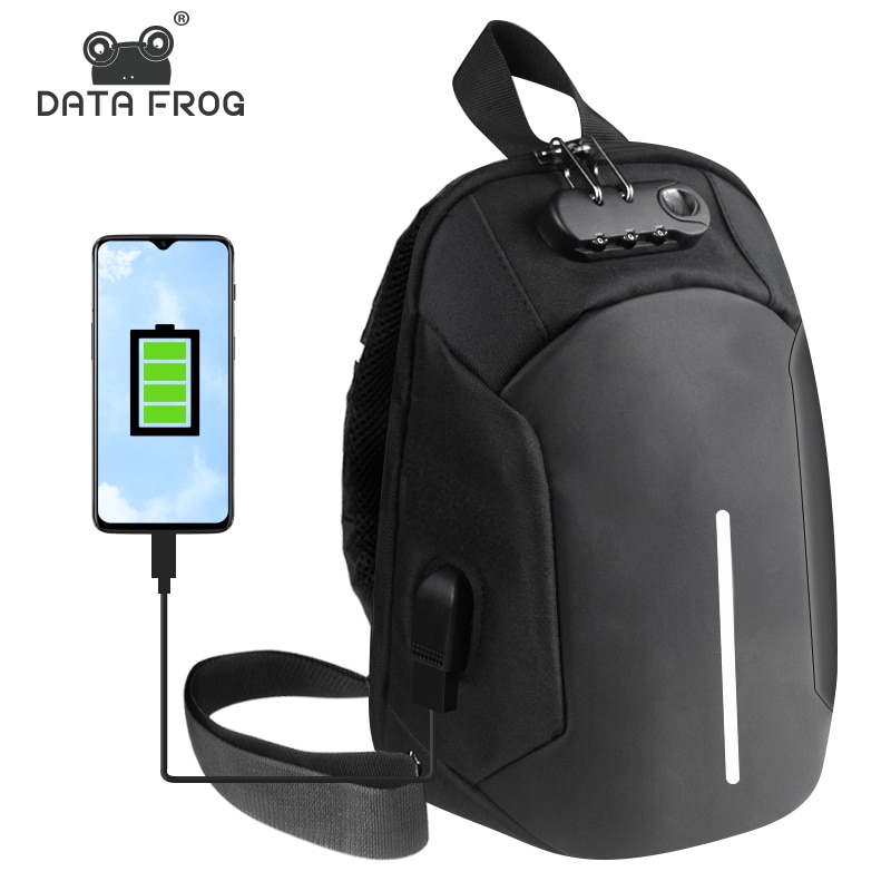 DATA FROG-Bolso de almacenamiento cruzado multifunción para Nintendo Switch, bolsa de hombro de viaje impermeable para ordenador portátil, bolsa de pecho Digital