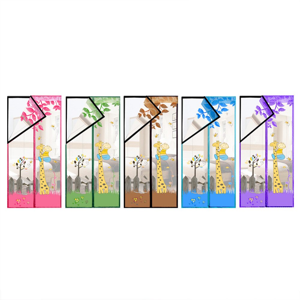 Schattige giraf anti-muggen dichter stofdicht magnetisch gordijn klittenbandsluiting deurgordijn zomer slaapkamer transparant gordijn