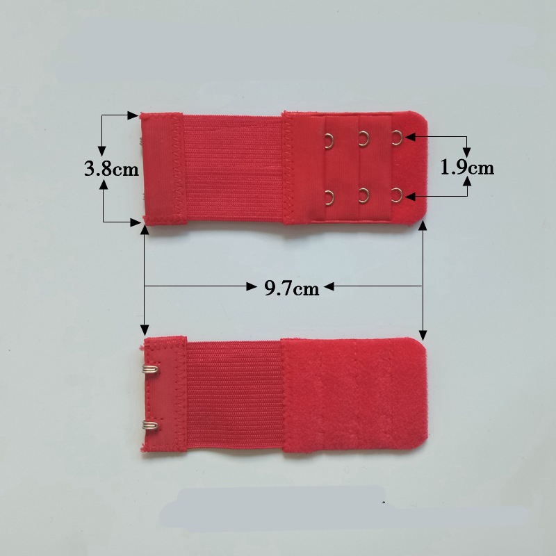 [2 fibbie] estensore reggiseno in cotone con fibbia estensione cintura elastica accessori reggiseno più lungo 0302: rosso