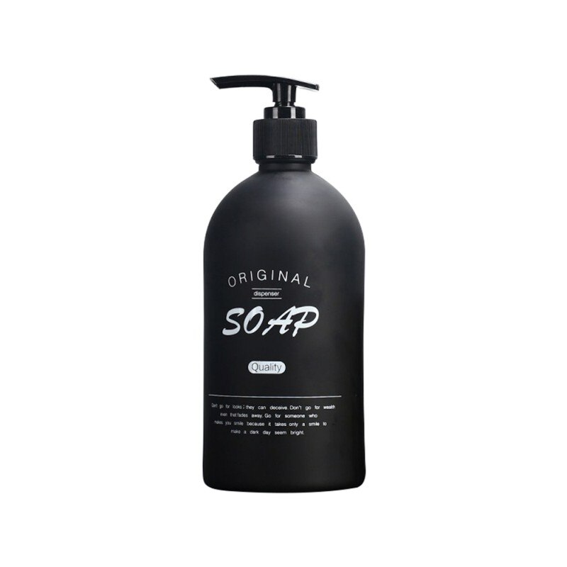 500ml nordisch Schwarz Glas Shampoo Flasche Seife Spender Schlecht Flüssigkeit Lotion Lagerung Krug Haushalts Nachfüllbare Lagerung Flaschen: B 500ML