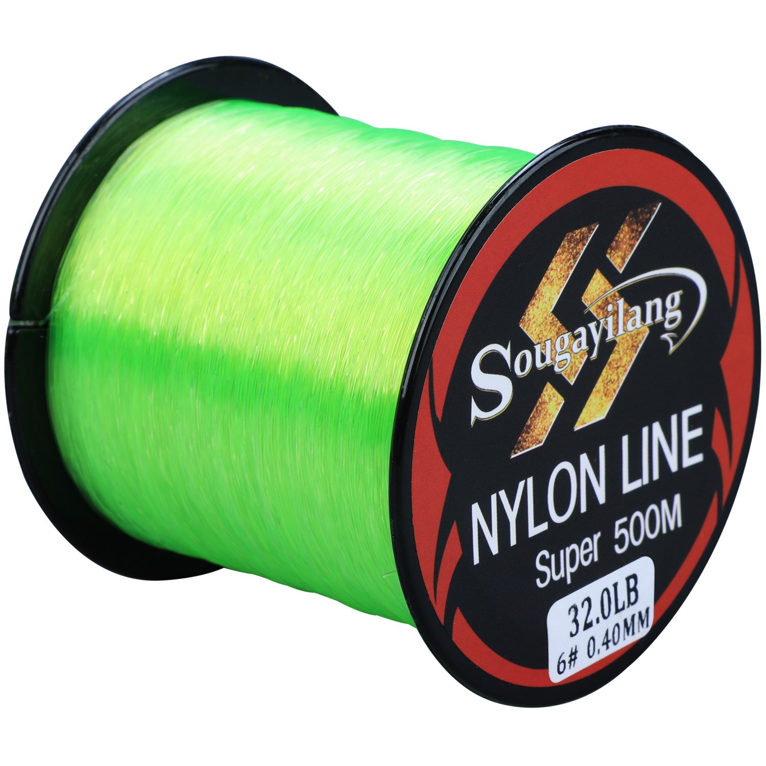 Sougayilang 500m nylon fiskesnøre 11-36.3lb fiskeline fører line synkende line fiskeline glat pesca: Grøn / 36.3lb 0.45mm