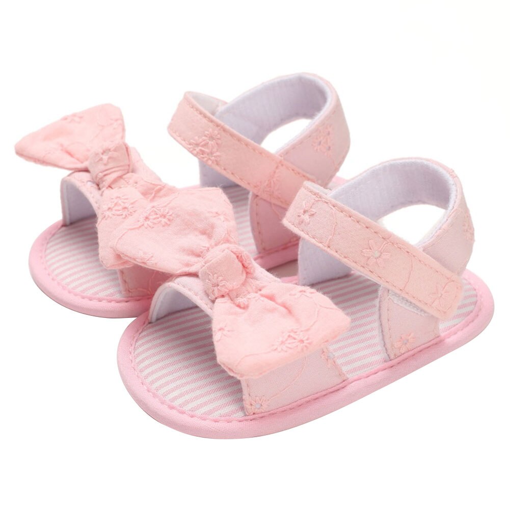 Summer Children'S Shoes Sweet Princess Children'S Bow Sandals Girls Toddler Baby Soft Breathable Low Heel Anti-Slip.: Pink / 12-18M