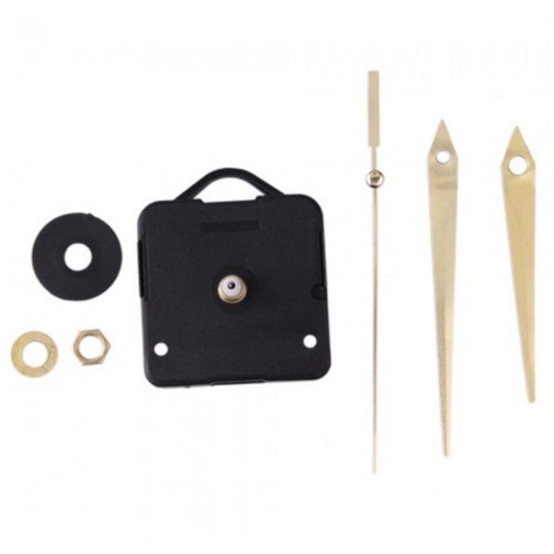 1 Set 10 MM Spindle Long Red Black Hollow Out Hands Quartz Clock Movement Mechanism Parts Kit Diy Repair Tool With Golden Hands