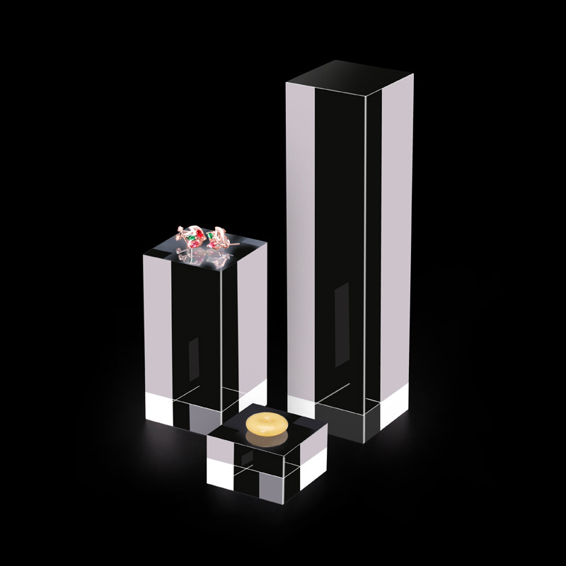 Acryl Plexiglas Vierkant Stempelen Transparant Blok Cosmetica Display Stand Fotografie Props Poppen Parfum Ring Sieraden Houder
