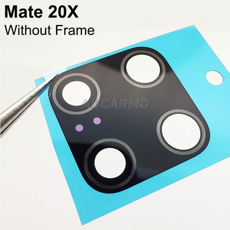 Aocarmo Rear Back Camera Lens Glass + Frame Ring Holder + Adhesive Sticker Replacement Part For Huawei Mate 20X Mate20X EVR-AL00