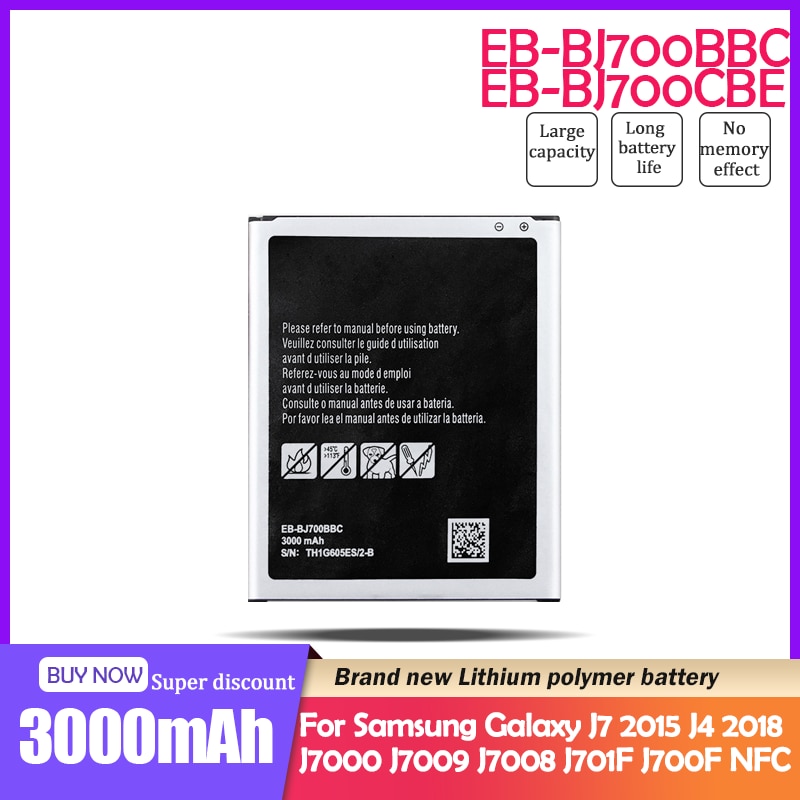 3000Mah EB-BJ700BBC EB-BJ700CBE Vervangende Telefoon Batterij Voor Samsung Galaxy J7 Neo J7009 J7000 J7008 J700F SM-J700f