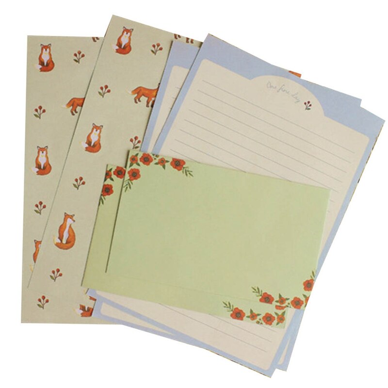 Creatieve Eenvoudige Liefde Brief Leuke 4 Brief + 2 Enveloppen Wenskaarten Mini Kleine Speciale papier Enveloppen Briefpapier Pak