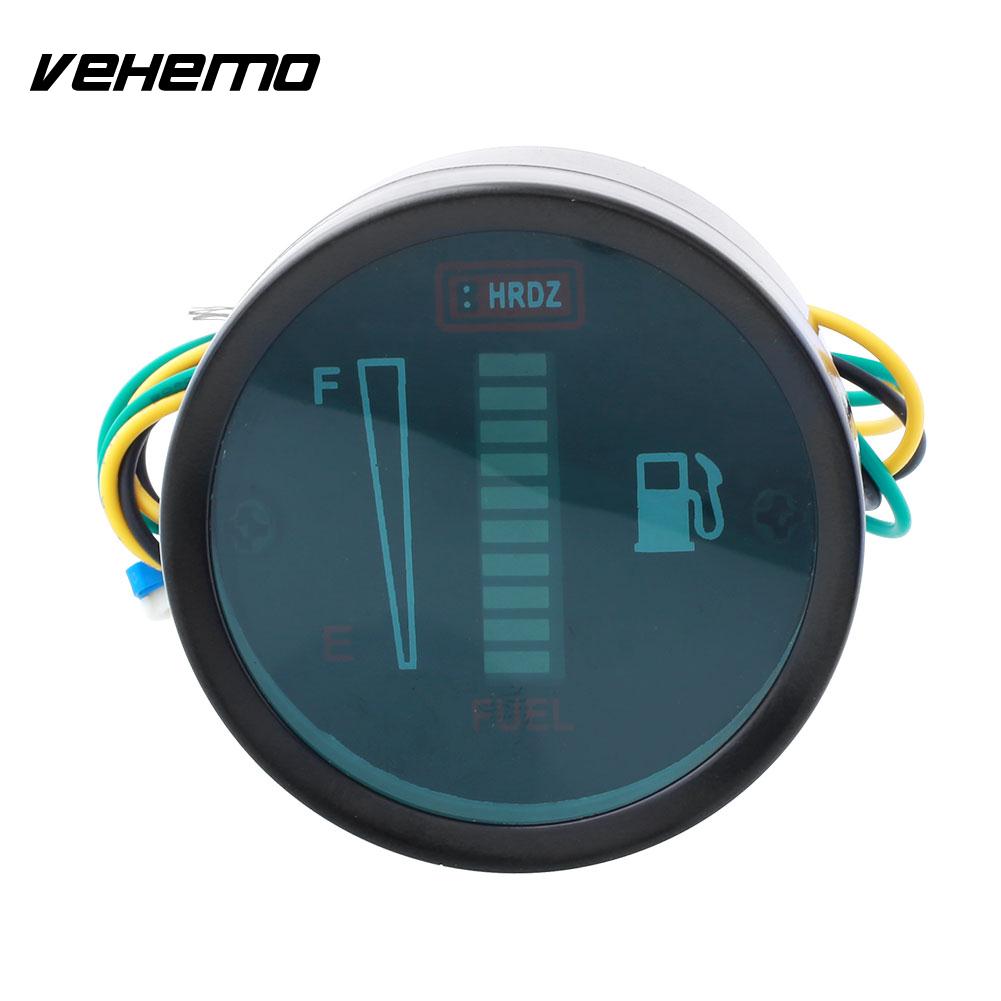 12V/24V Universal Motor Motorcycle 52mm Fuel Meter LED Digital Light Display Car Motorcycle Fuel Level Meter Gauge