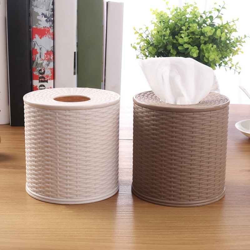 Plastic Tissue Box Holder Kitchen Living Room Simulation Rattan Tissue Storage Box Toilet Bathroom Roll Paper Rack Container #