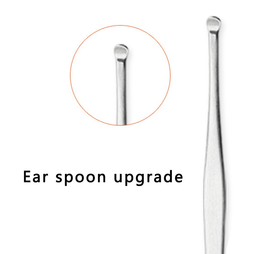 Cure-oreille en acier inoxydable, 5 pièces, cure-oreille, dissolvant, Curette, nettoyeur, soins, cuillère, outil de nettoyage des oreilles