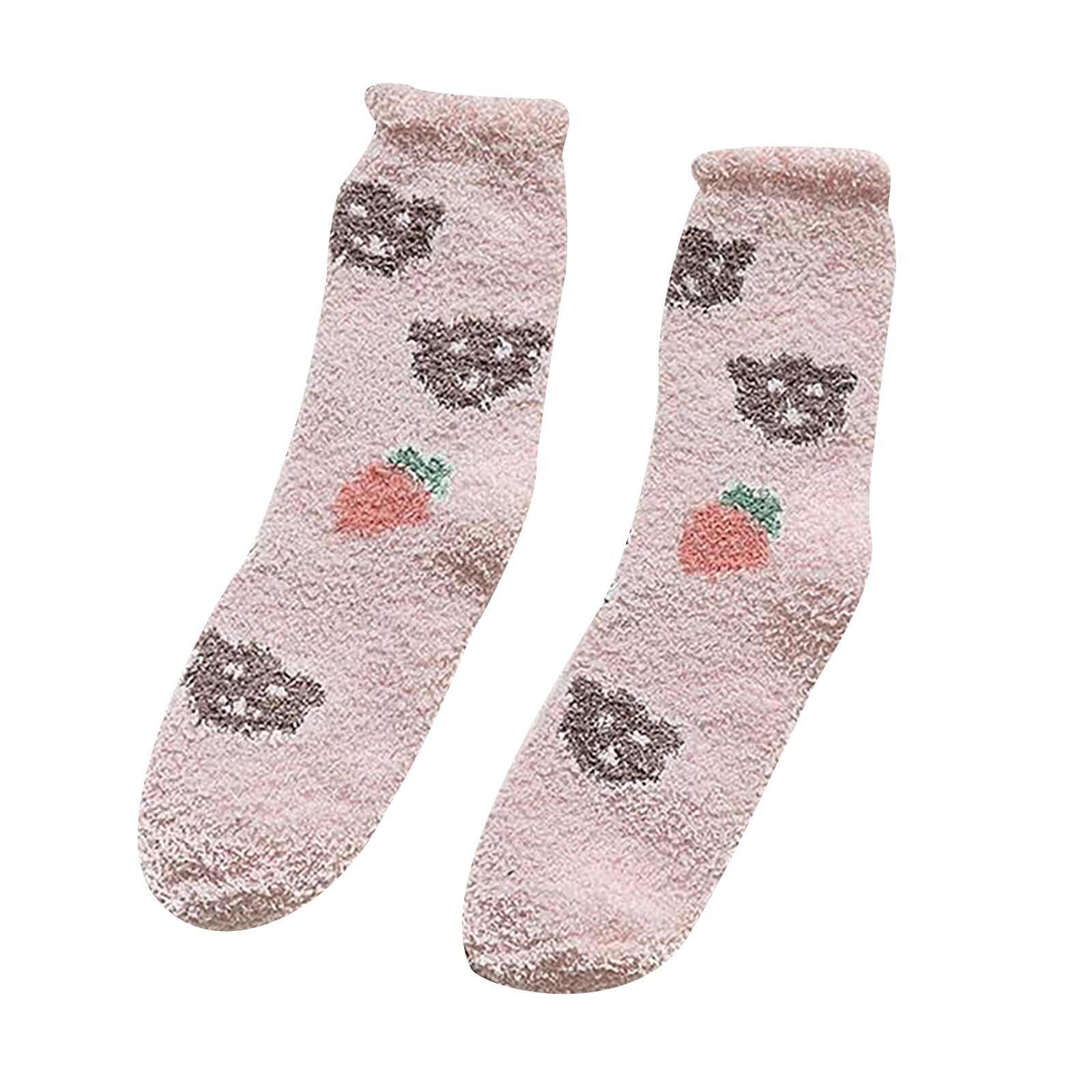 Chaussettes imprimées en Polyester pour femmes, chaussettes épaisses, respirantes, chaudes, confortables, à la