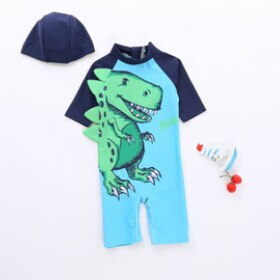 2 PCS Baby Kinder Jungen Sonnenschutz Bademode X Dinosaurier Strand Quick Dry Bademode Rash Guard Kostüm Badeanzüge UK: 5SIZE