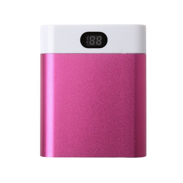 2 USB Ports 4x 18650 DIY Portable Battery Holder LCD Display Power Bank Case Box: Rose Gold