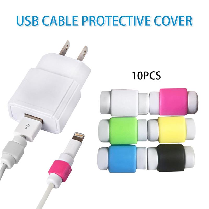 10pcs Mini USB Cable Protector Cord Protection Data Charger Line Cover Wire Cover for iPhone Data Cord