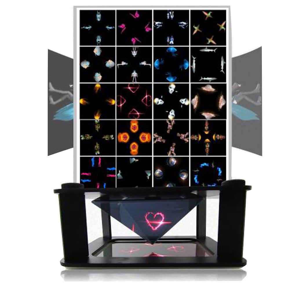 Alloyseed 3D Hologram Display Stand Projector Piramide Hologram Display Luxe Showcase Voor 3.5-6 Inch Mobiele Telefoon