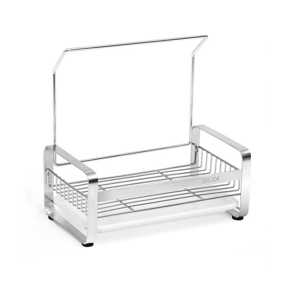 Aanrecht Opbergrek Rvs Non-Ponsen Duurzaam Praktische Organizer Houder Beugel Keuken Accessoires: Silver