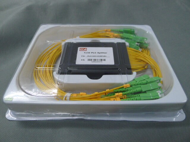 1*32 CATV Fiber Optic PLC Splitter pigtail,singlemode with SC/APC connector for FTTH,1x32 ODN box module