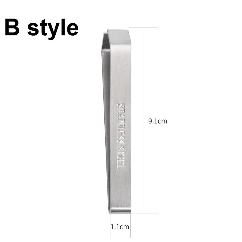 3 Styles Fish Bone Tweezers Remover Stainless Steel Fishbone Pincer Clip Puller Tongs Hair Plucking Clamp Seafood Cleaning Tool: B style