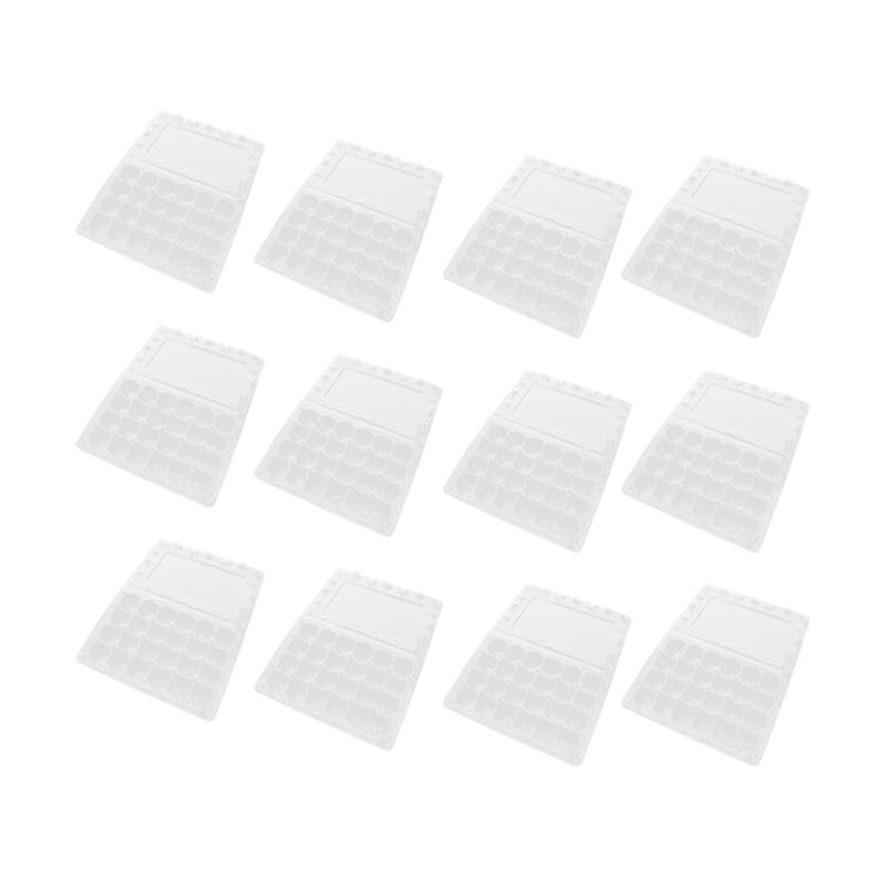 12 Pcs 24 Grids Plastic Egg Flat Quail Egg Storage Box Egg Carrier Packaging Box for Shop Home Restaurant