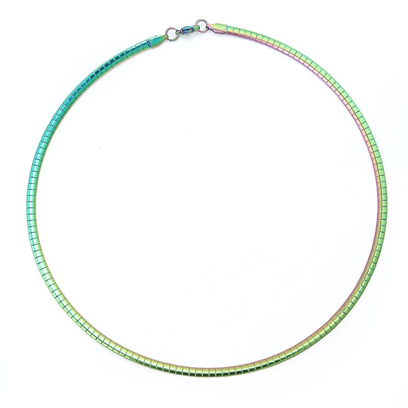 304 Stainless Steel Collar Neck Necklace Multicolor Round Plating Neckalces Jewelry Women Men 45cm(17 6/8") Long, 1 Piece