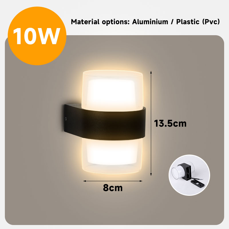 110V 220V LED-Außenwand leuchten wasserdichte Wand leuchten 6//12w für Innenhof Straßen garten Dekoration Haus leuchte: Dark Khaki / WHITE / 6w