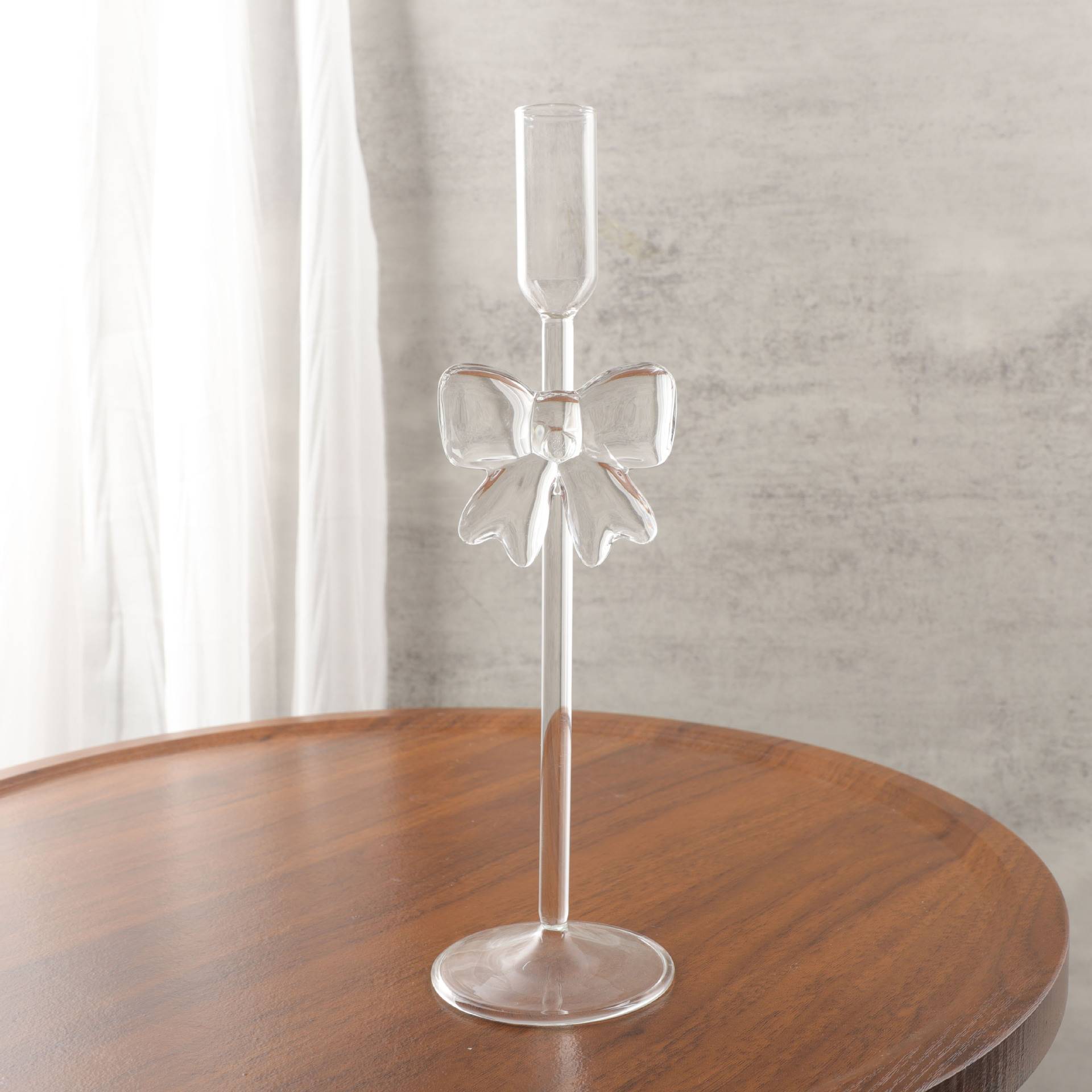 Hoher Kerzenhalter, eleganter Hochzeitskerzenhalter mit Schleife, stilvoll für Partys, Hochzeiten, Heimdekoration: Goldene