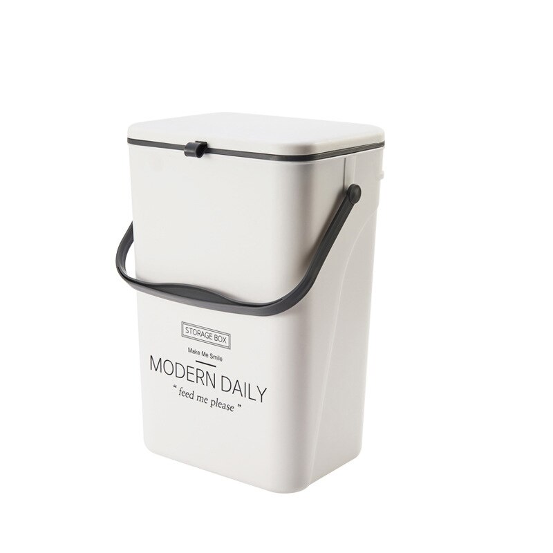 Wall Mounted Trash Can Kitchen Waste Bin Kitchen Cabinet Door Hanging Trash Bins Recycle Rubbish Bin for Kitchen Home Dustbin: White / 7L