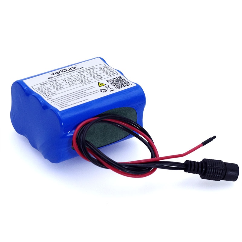 VariCore 12 v 4.4 Ah 4400 mah 18650 Oplaadbare batterijen 12 v met BMS Lithium batterij Bescherming Boord + 12.6 v 1A Charger