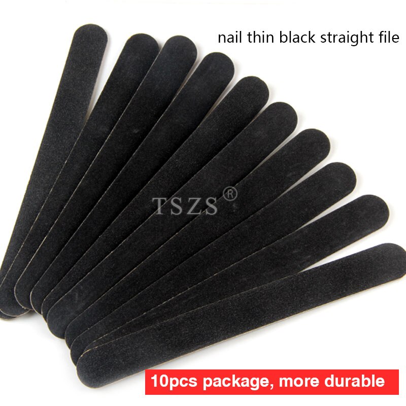 10 stks/partij Grijs zwart Straight 180/240 Schuren Bestand Vierkante Hout Bestand Manicure Acryl UV Gel Nail Art Tool