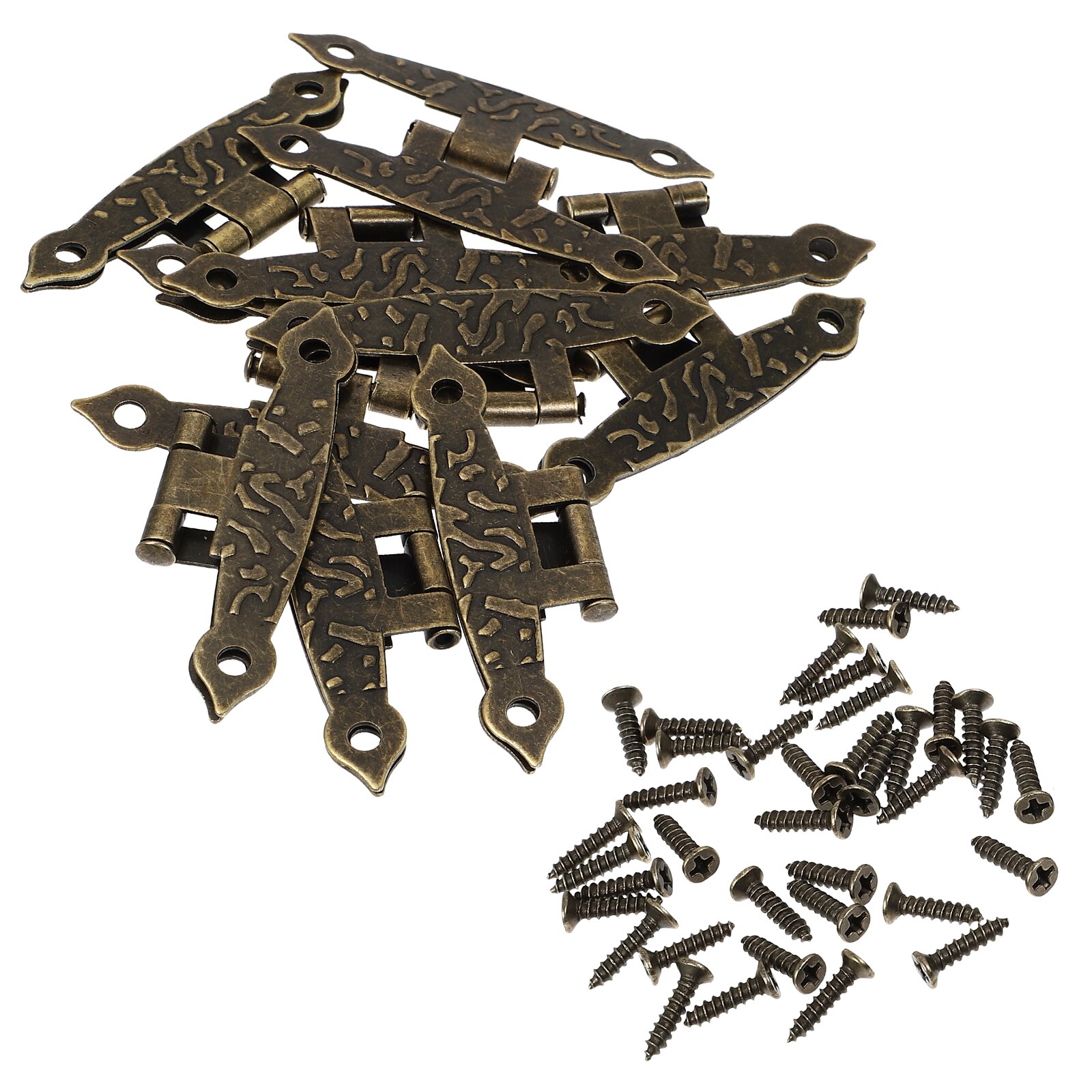 10Pcs Wooden Box Hinges Durable Iron Hinges Type Hinges Antique Box Gates: Bronze