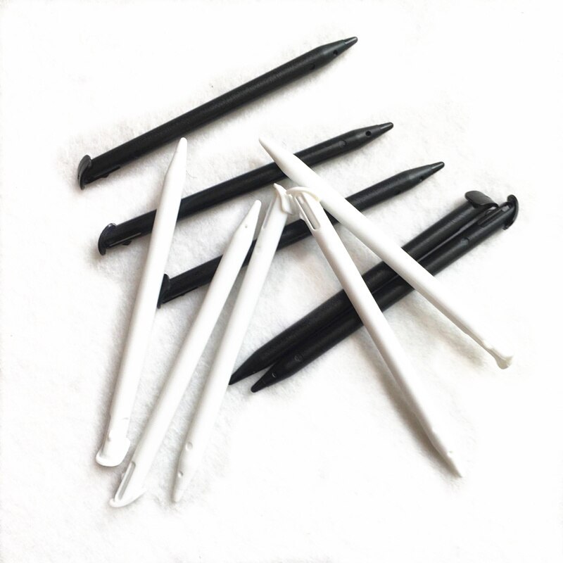 Lápiz táctil de plástico de tamaño perfecto, accesorios de juego Lápiz de pantalla táctil para Nintendo 3DS XL LL, negro/blanco, 2 uds.