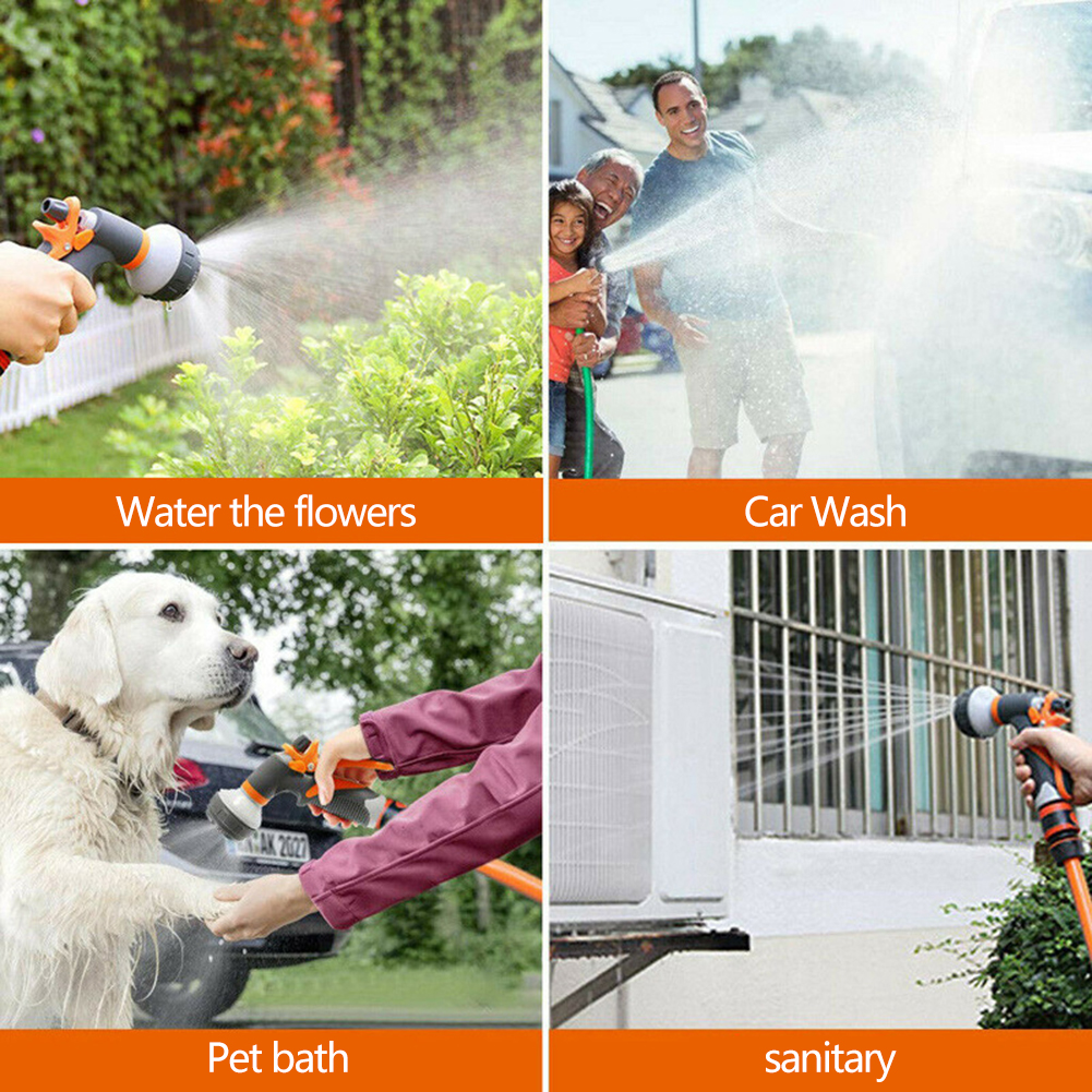 5pcs Hand Held Sprayer Water Gun Multifunction 8 Mode Sprayer Car Washer Gun Set for Garden Lawn Vegetable Field