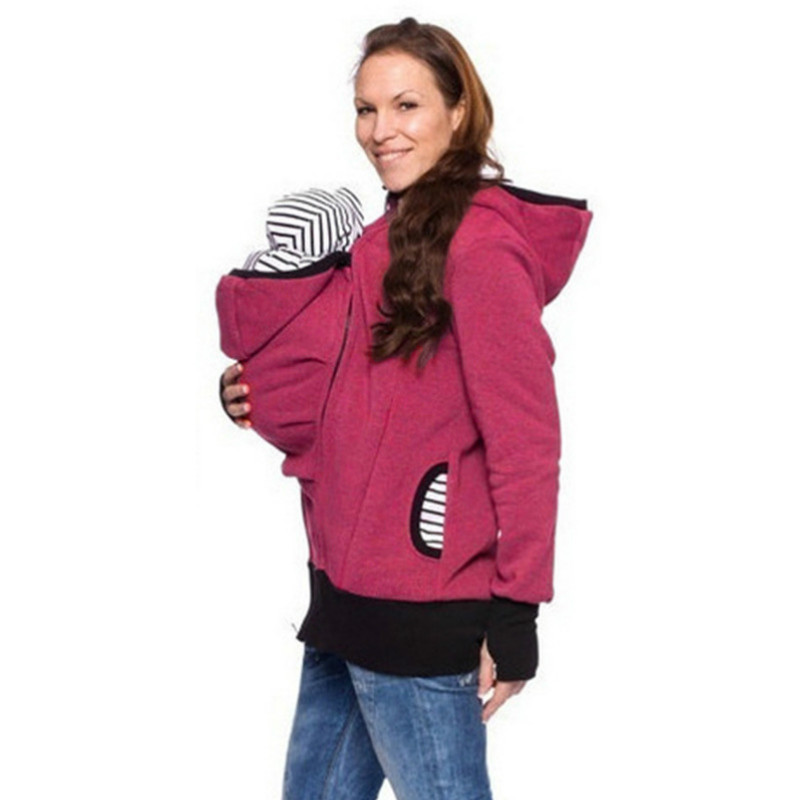 Vrouwen Moederschap Uitloper Baby Pouch Carrier Verpleging Hoodie Kangoeroe Rits Voor Zwangerschap Jas Vrouwen Borstvoeding Hooded Tops