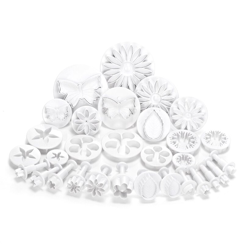 Multifunctionele 33 -delige suikertaartdecoratieset keukenbloemenset plunger uitstekers fondant taart koekjesgereedschap cakevorm bakken