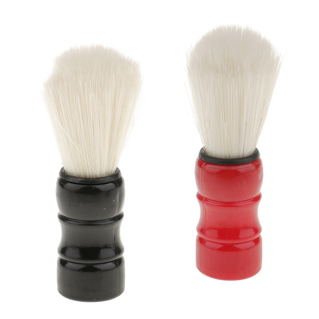 2 stuks heren salon kapper scheerkwast baard gezichtsborstel snor borstel rood / zwarte handgreep