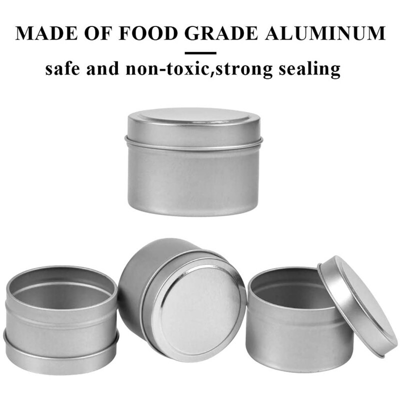4 uncje metalowych puszek/puszki na świeczki (24 sztuki), okrągłe pojemniki z pokrywkami wsuwanymi na przyjęcia, robić odlewania świec, przypraw, prezentów