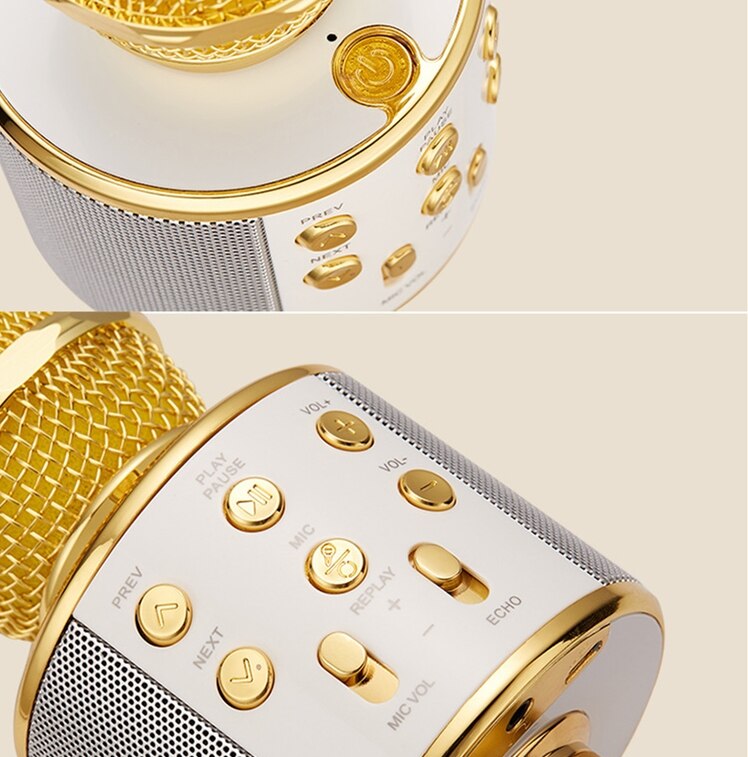 1PCs Portable Bluetooth Wireless Microphone Speaker Handheld Karaoke Mic Music Player Singing Recorder Super Bass KTV Microphone