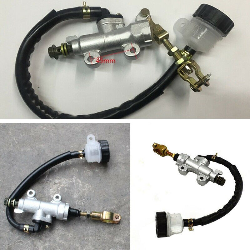 Universal 45mm Motorcycle Rear Brake Master Cylinder with Fluid Reservoir for Pit Dirt Quad ATV Bike