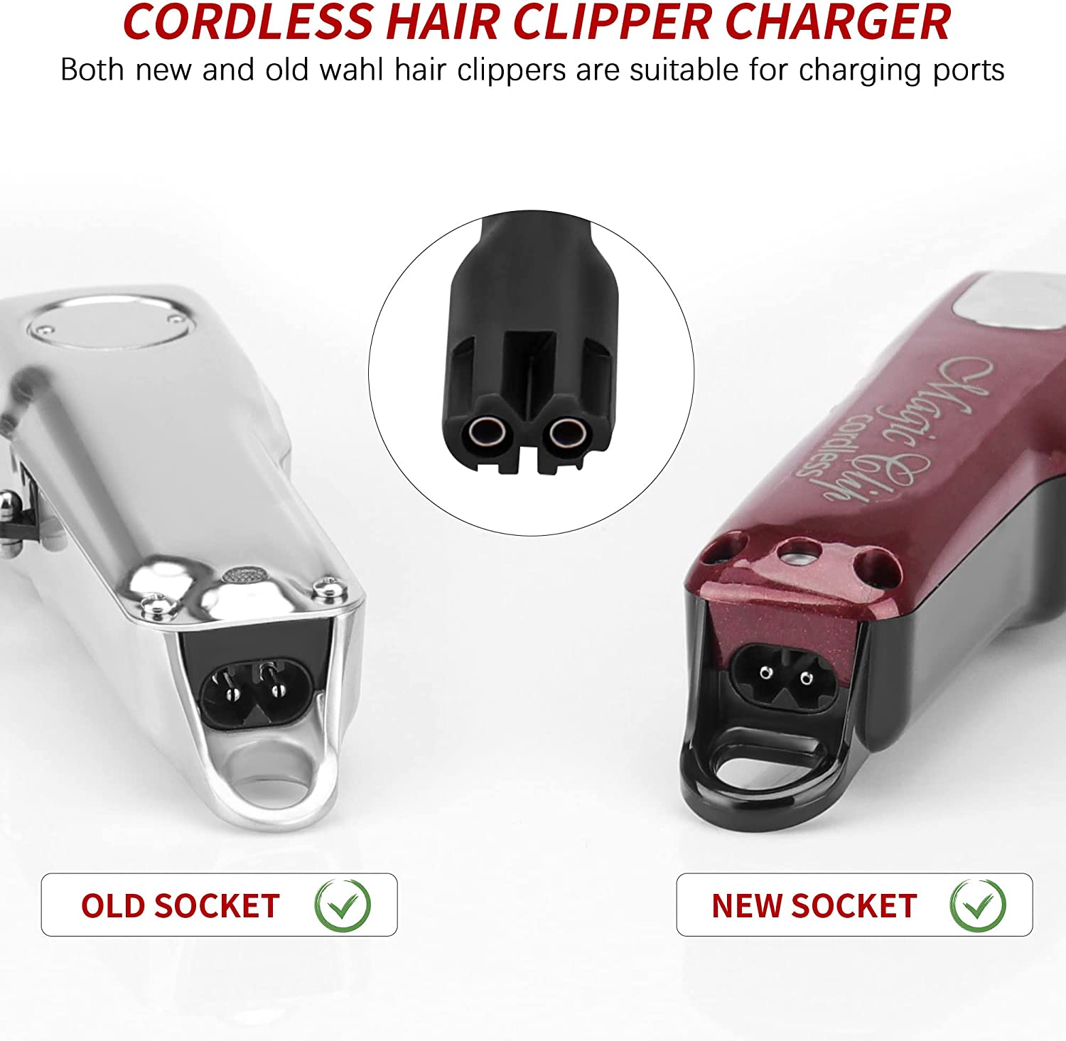 Cable cargador para cargador inalámbrico Wahl Clipper, adecuado para cortadora inalámbrica Wahl 8164/8591/8148/8504, cortadora inalámbrica Wahl 5-Star Magic Clip,