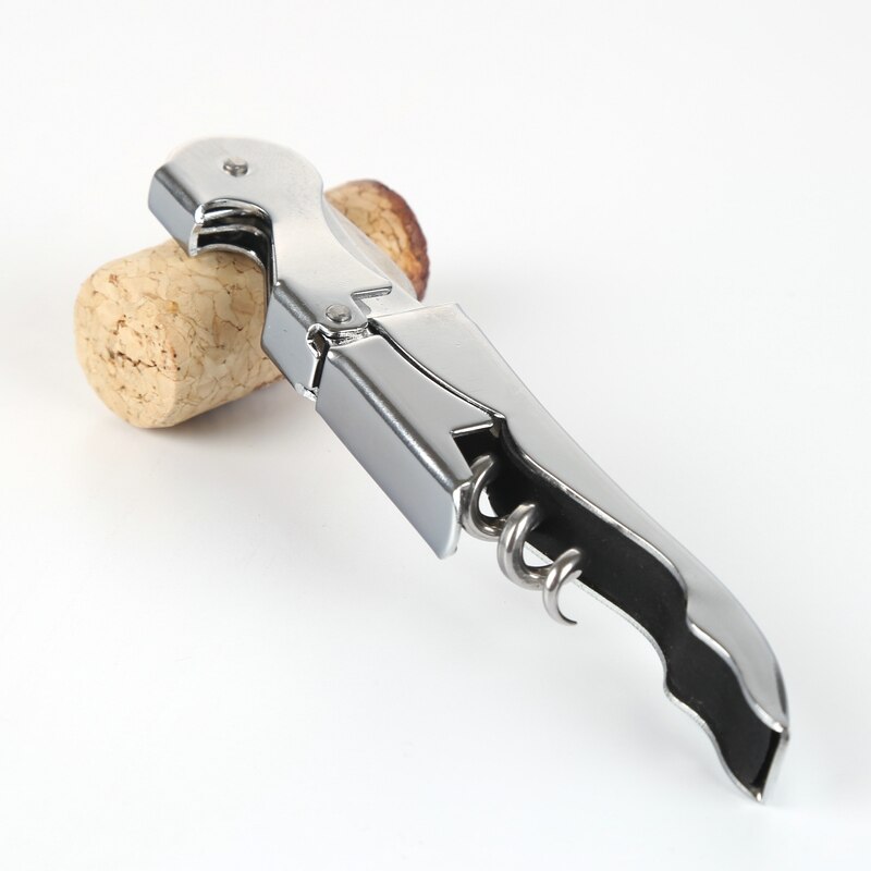 Sacacorchos de acero inoxidable para botellas de vino, abridor de botellas de cerveza, cortador para utensilios de cocina, accesorios de Bar,: silver