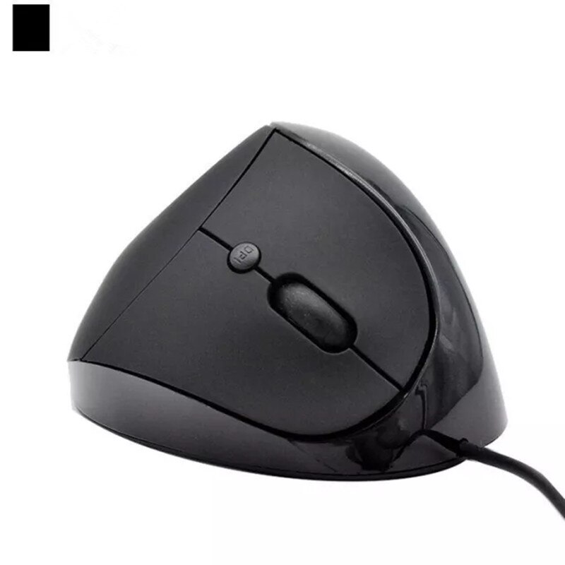Bkscy ergonomische, vertikale, kabelgebundene, wiederaufladbare optische usb-maus 1600 5d dpi, leise, für büro, gaming und pc/laptop: Schwarz