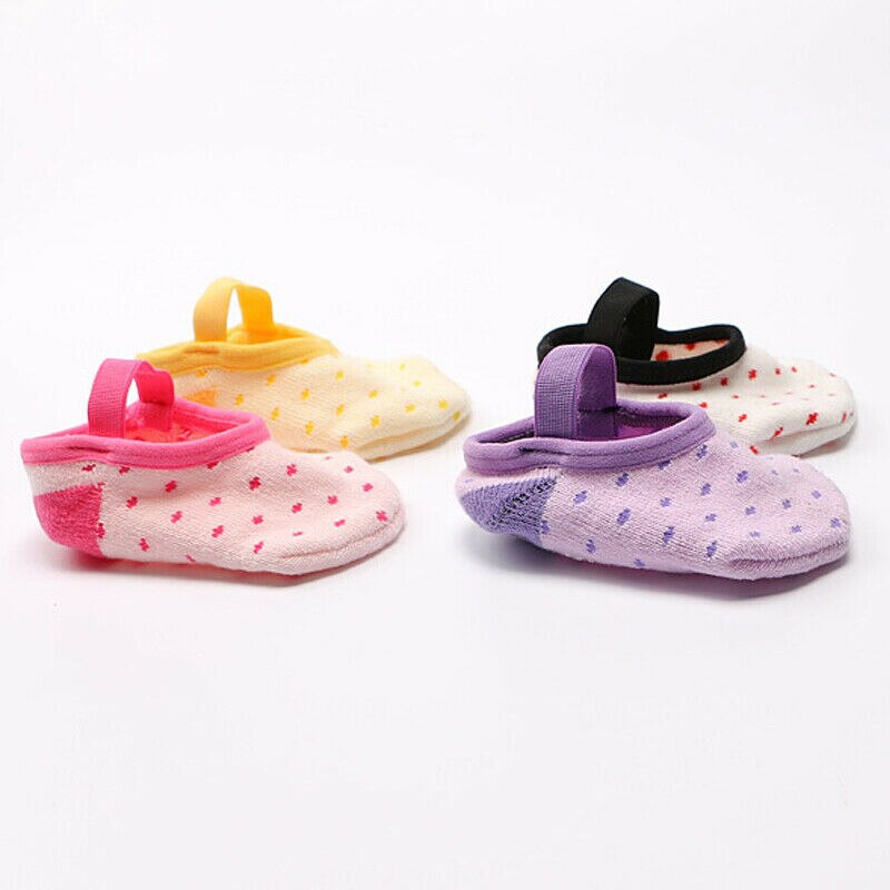 Baby Accessoires Baby Meisje Anti-Slip Katoen Trim Sokken Baby Peuter Pasgeboren Elastische Band Dots Slipper Schoenen Laarzen