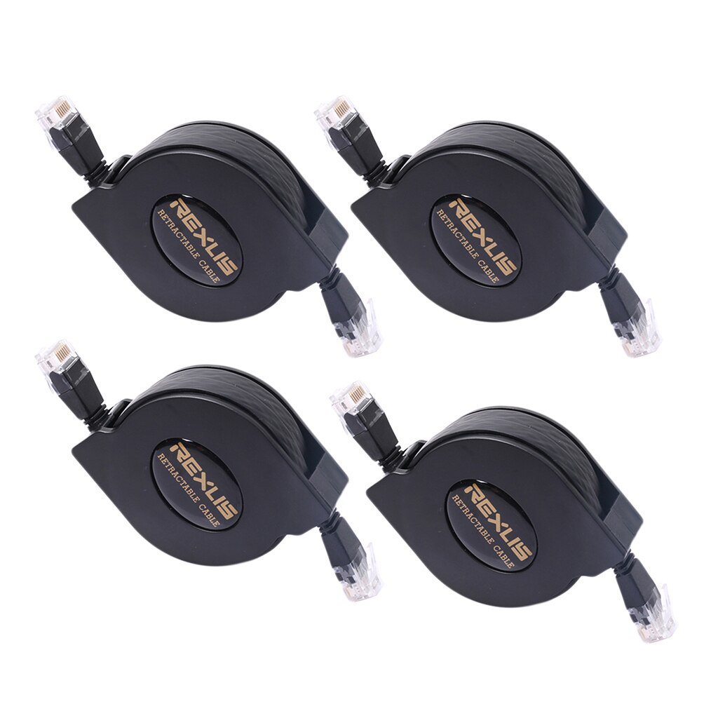 4x Cat-6 Gigabit Ethernet Intrekbare Kabel Voor Wifi Router Lan Netwerk 2 M