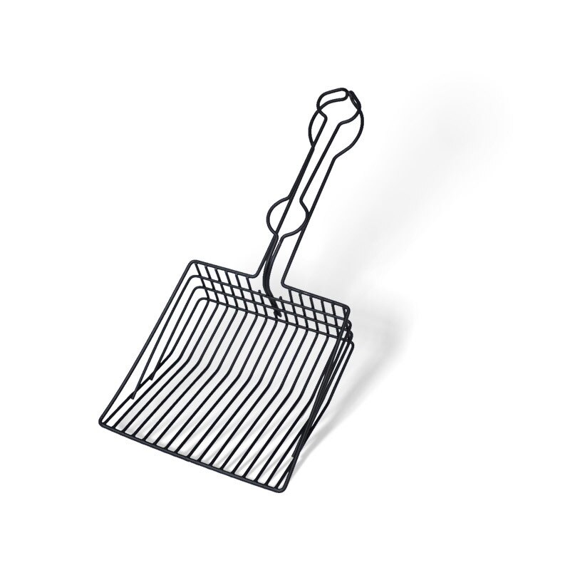 Kissanhiekkalapio lemmikkieläinten puhdistustyökalu metallikauha kissan hiekkakauha puhdistus wc kissanhiekan suodatintarvikkeille: Musta
