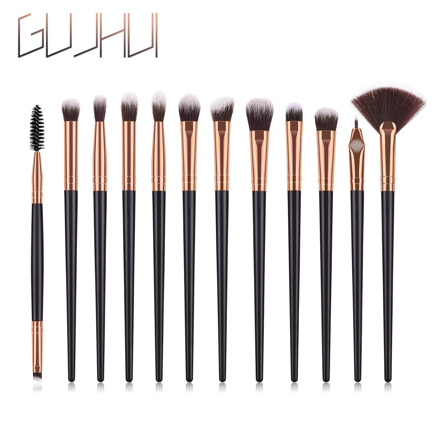 12 Pcs/set Eye Makeup Brush Face Eye Shadow Eyeliner Eyebrow Nylon Fiber Brush Fan-Shaped Brush Cosmetics Tool: 04