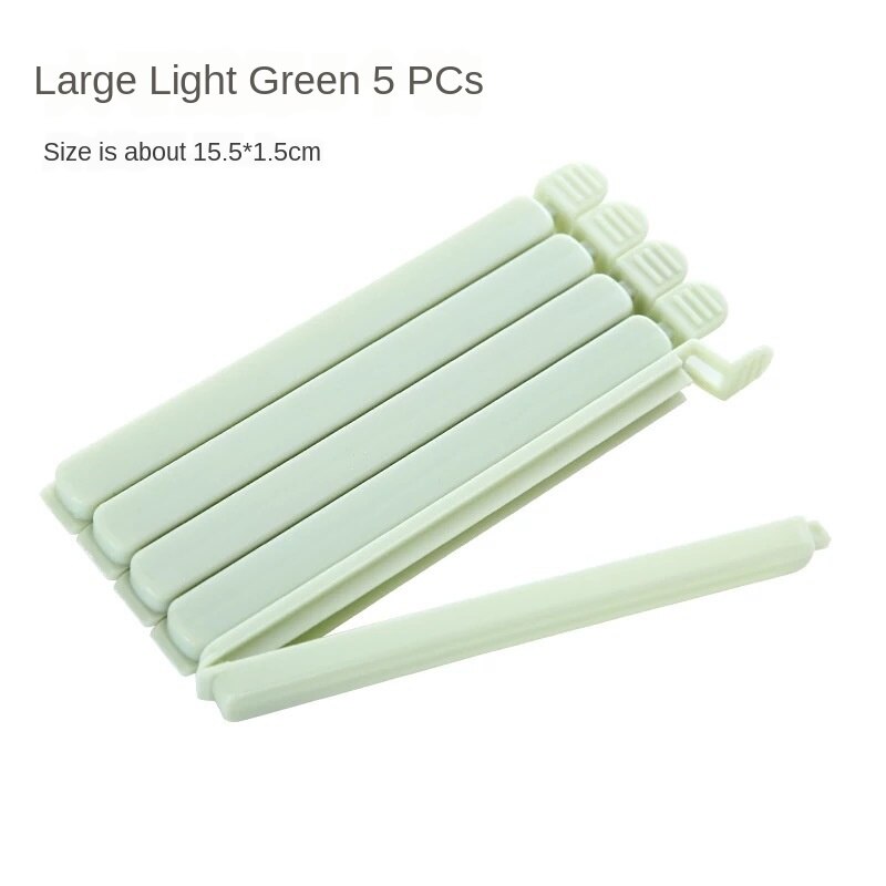 5 stk madpose clips 2 størrelser husholdning mad snack opbevaring tætning forsegling pose clips sealer klemme mad tæt klip forsegling køkkenværktøj: Store grønne 5 pakker