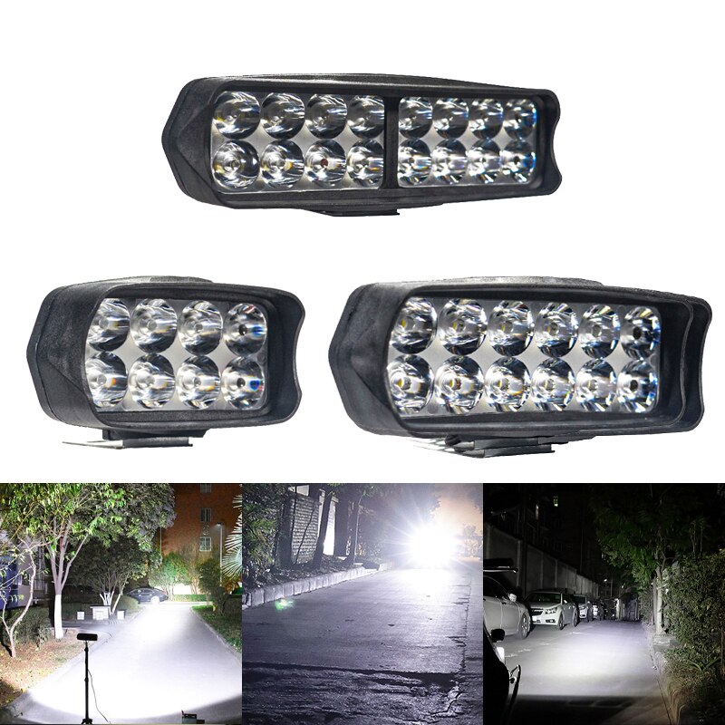 Faro de motocicleta con 8/12/16 luces LED de conducción, faro auxiliar impermeable, foco externo para Scooter, accesorios de luz antiniebla