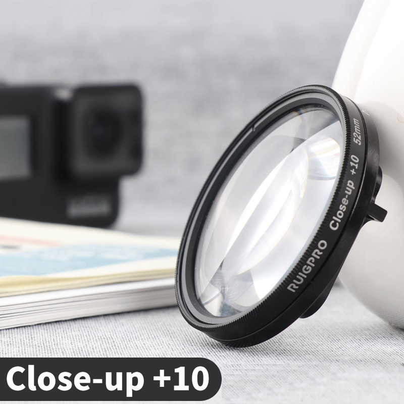 Voor Gopro 5/6/7 Filter 52 Mm Close-Up + 10 Macro Lens Adapter Ring Voor Hero 5 6 7 Zwart Magniphying Fotografie Glazen Accessoires