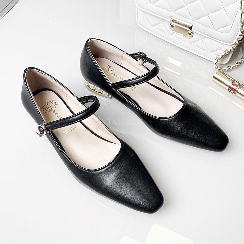 Mode Korte Hakken Schoenen Vrouw Elegante Comfortabele Lady Grote Maat Party Office Wedding Pumps Gesp Zapato Mujer